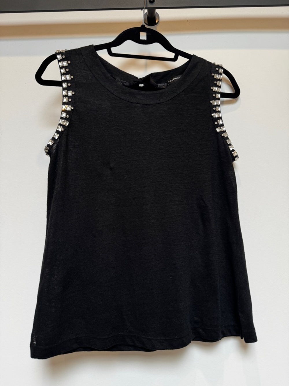 Generation Love Alanis Rhinestone Embellished Linen Tank Top Small - Like New